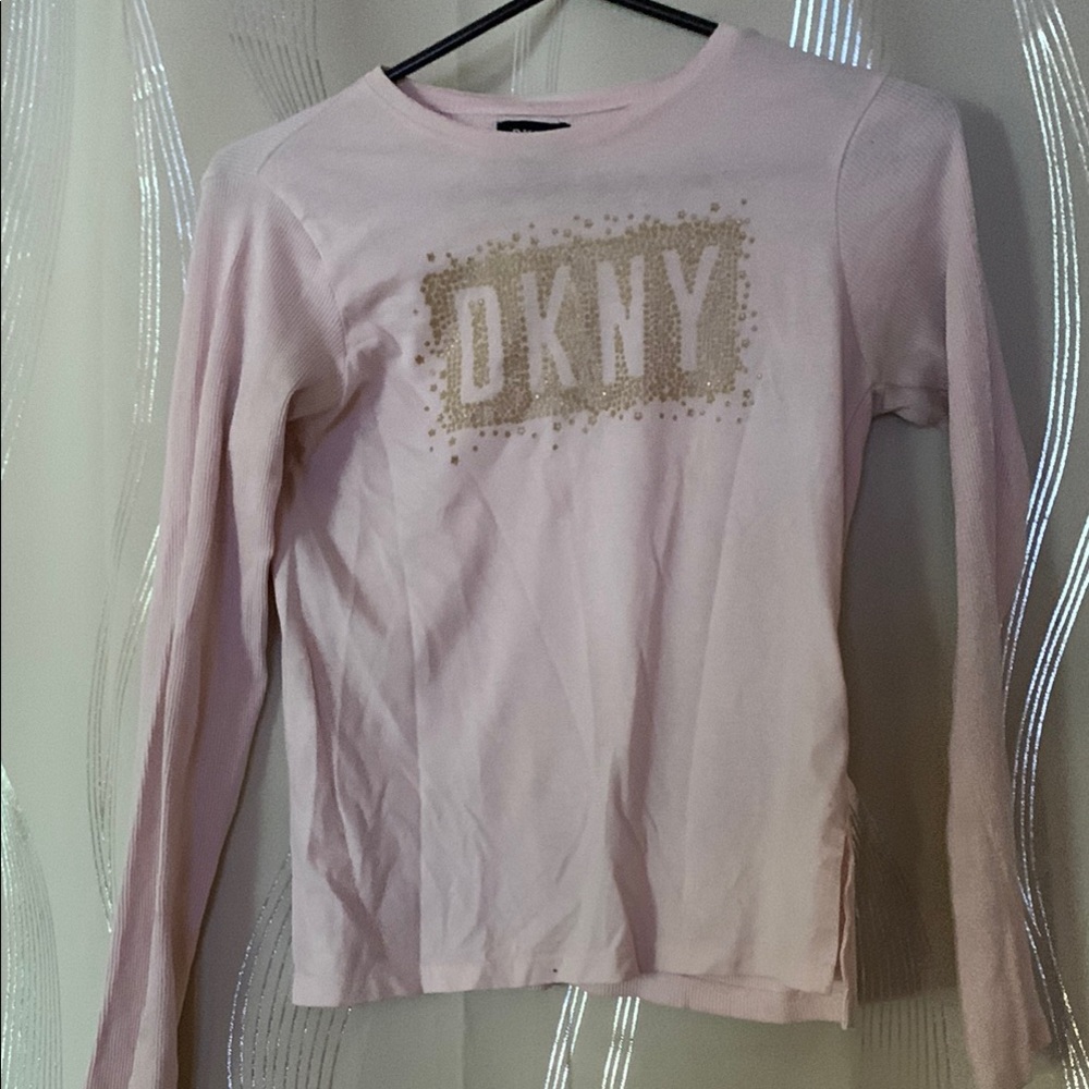 DKNY Pink Long Sleeve Tee Modern Casual